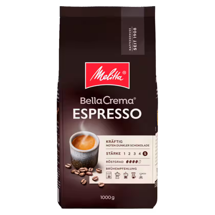 Melitta BellaCrema Espresso Ganze Kaffeebohnen 1kg