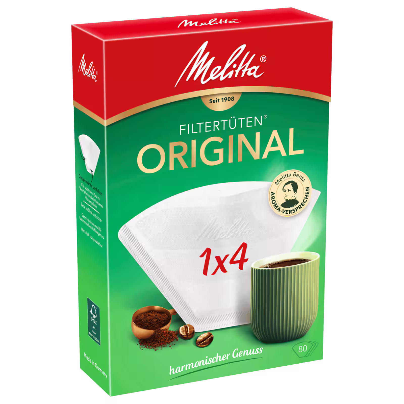 Melitta Aroma Filtertüten 1x4 Weiß 80 Stück