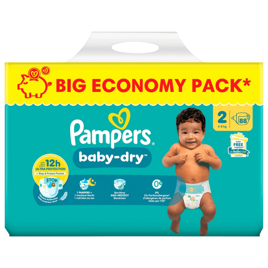 Pampers - Baby-Dry Windeln - Gr.2 (4-8 kg) - 88ST