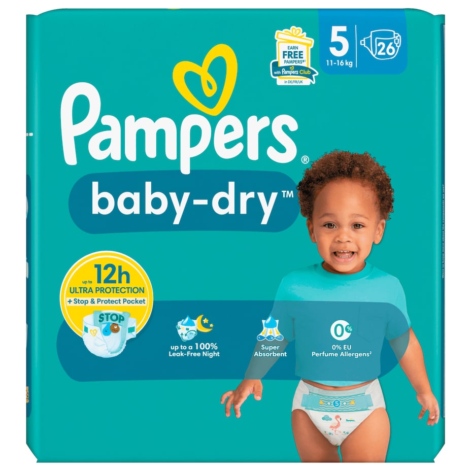Pampers - Baby-Dry Windeln - Gr.5 (11-16kg) - 26ST