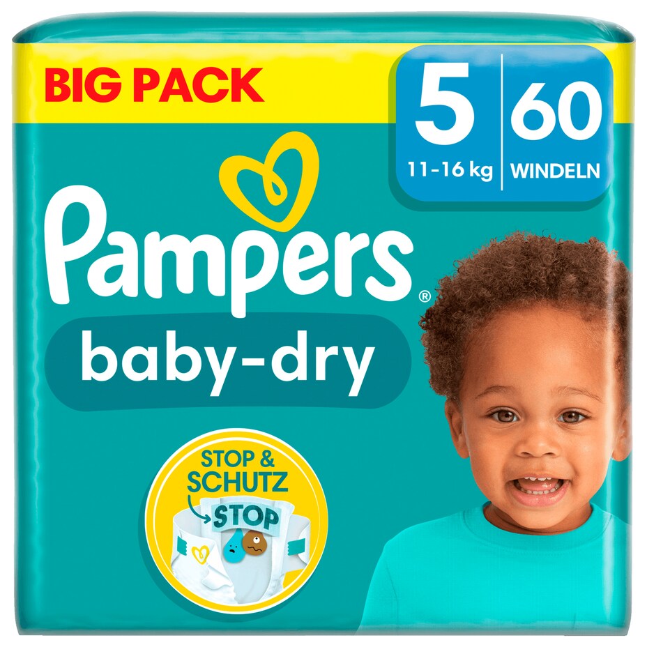 Pampers - Baby-Dry Windeln - Gr.5 (11-16kg) Big Pack - 60ST