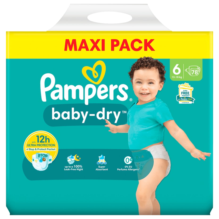 Pampers - Baby-Dry Windeln - Gr.6 (13-18kg) Maxi Pack - 78ST