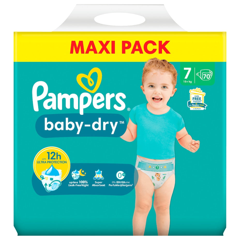 Pampers - Baby-Dry Windeln - Gr.7 (15+kg) Maxi Pack - 70ST
