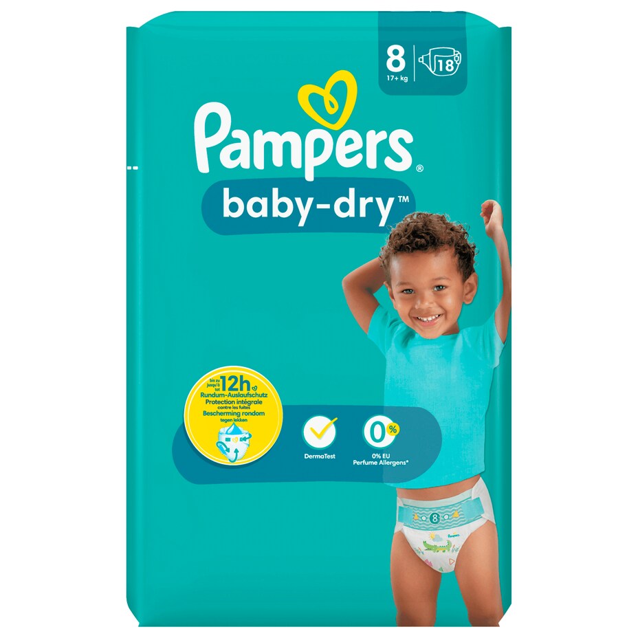 Pampers - Baby-Dry Windeln - Gr.8 (17+kg) - 18ST