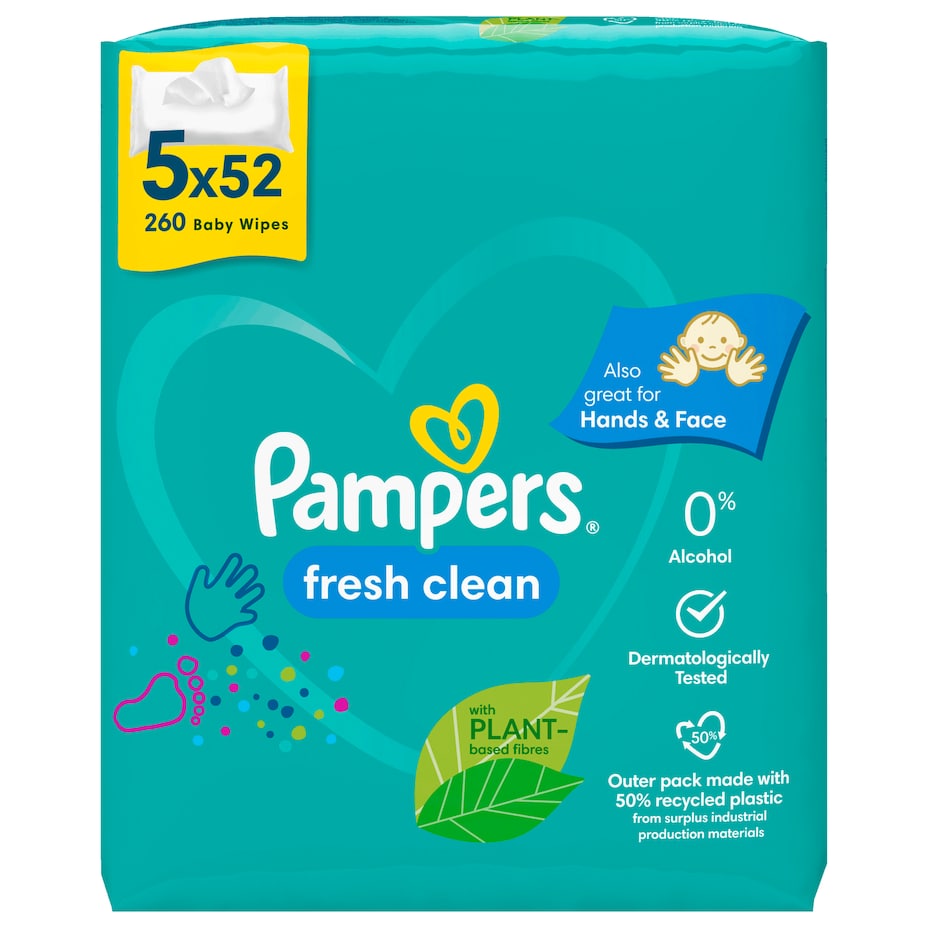 Pampers - Fresh Clean Feuchttücher - 5 x 52ST