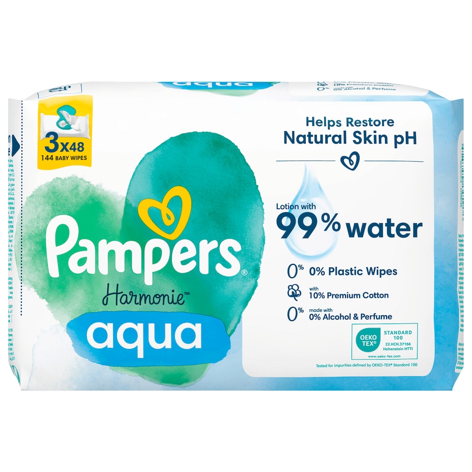 Pampers - Harmonie Aqua Feuchttücher - 3 x 48ST