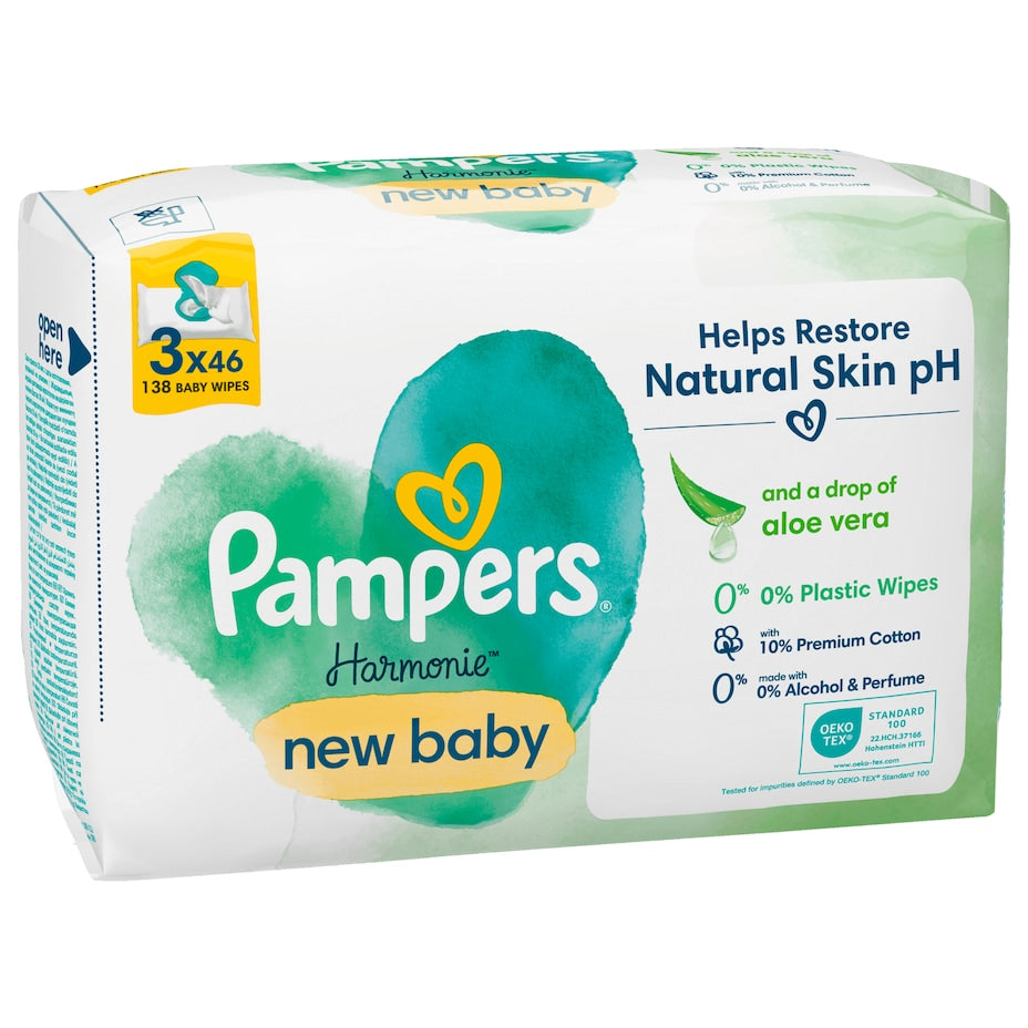 Pampers - Harmonie New Baby Feuchttücher - 3 x 46ST