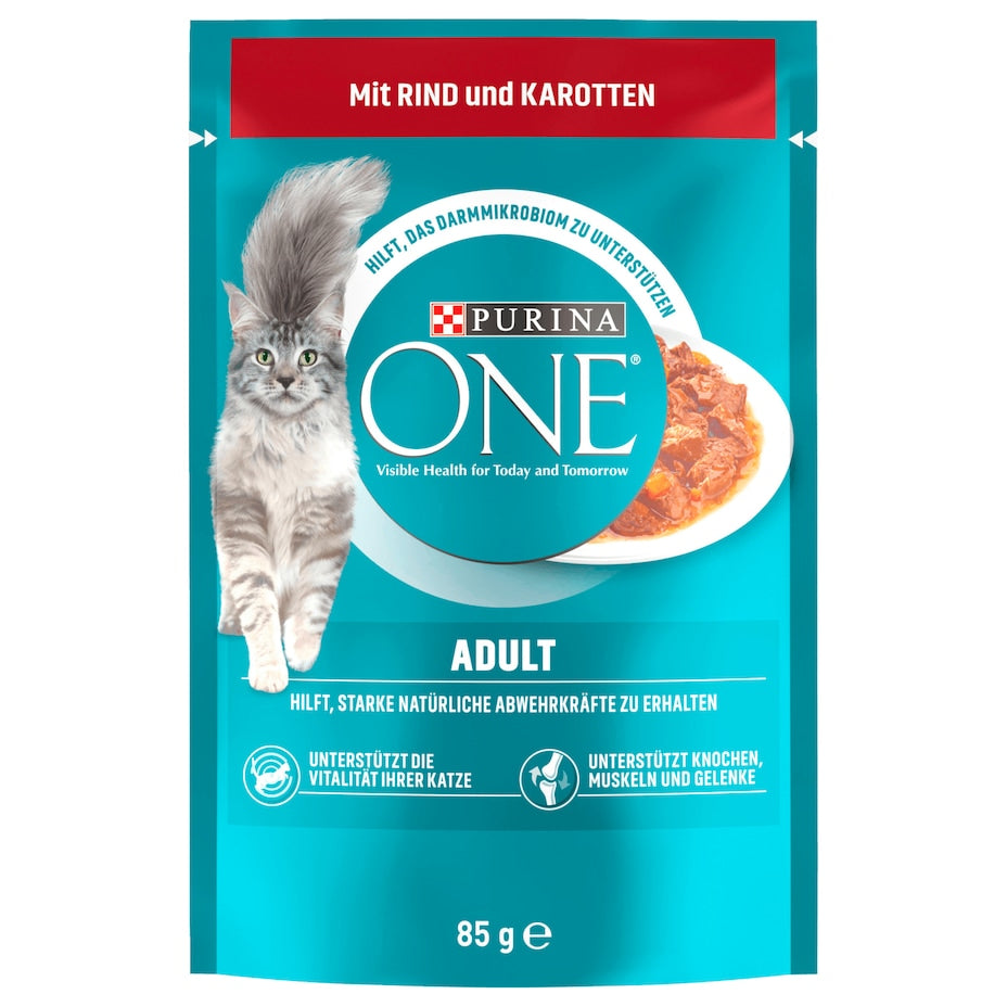 PURINA ONE - Adult - mit Rind und Karotten - 85G
