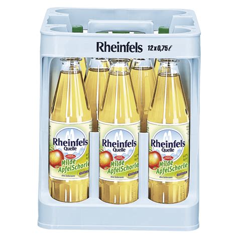 Rheinfels Quelle Apfelschorle mild Kasten 12 x 0,75 l PET