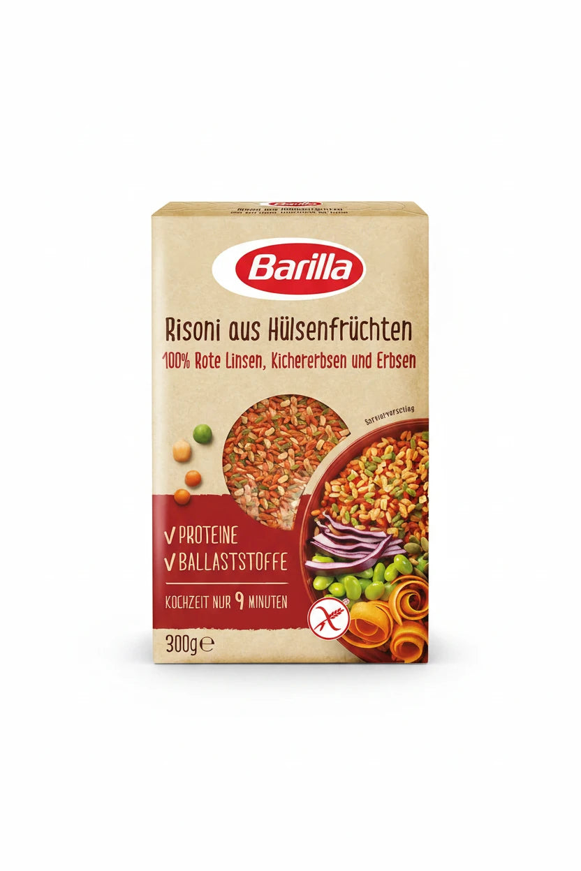 Barilla Risoni Rote Linsen, Kichererbsen und Erbsen glutenfrei