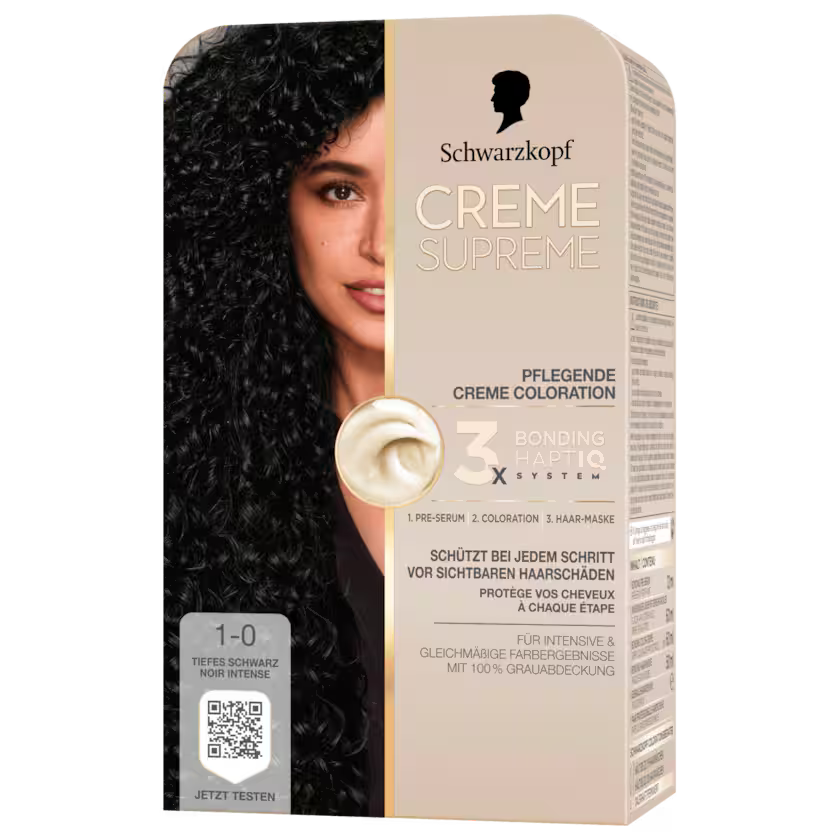 Schwarzkopf Creme Supreme Pflegende Coloration 1-0 Tiefes Schwarz 1 Stück