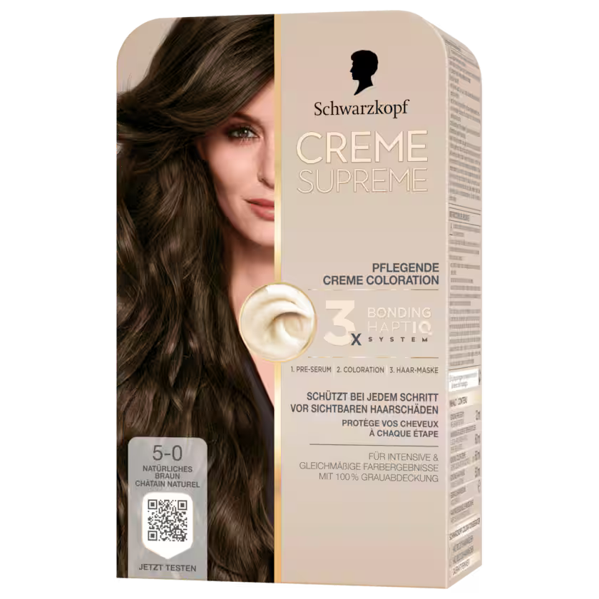 Schwarzkopf Creme Supreme Pflegende Creme Coloration 5-0 Natürliches Braun