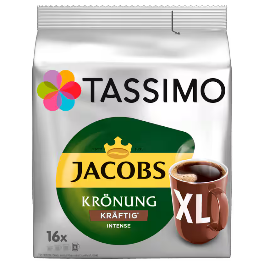 Tassimo Kaffeekapseln Jacobs Krönung kräftig 144g, 16 Kapseln