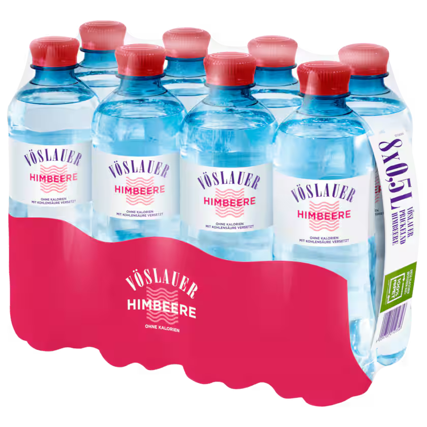 Vöslauer Himbeere ohne Kalorien mit Kohlensäure 8x0,5l (EINWEG)