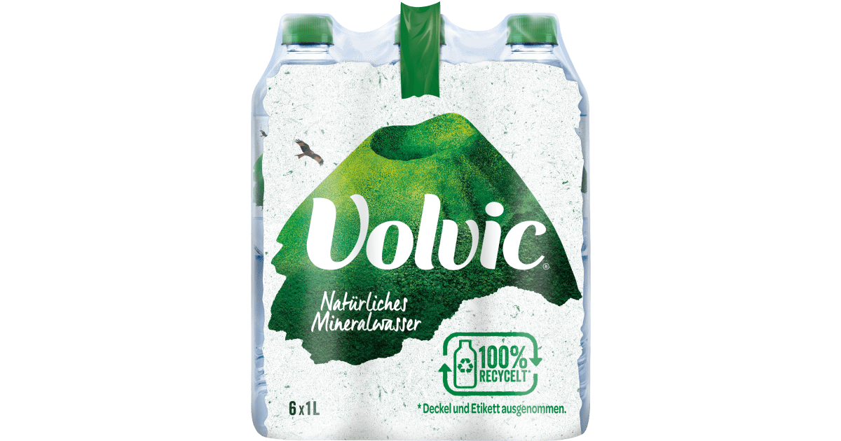 Volvic Naturelle Mineralwasser 6 x 1 l PET