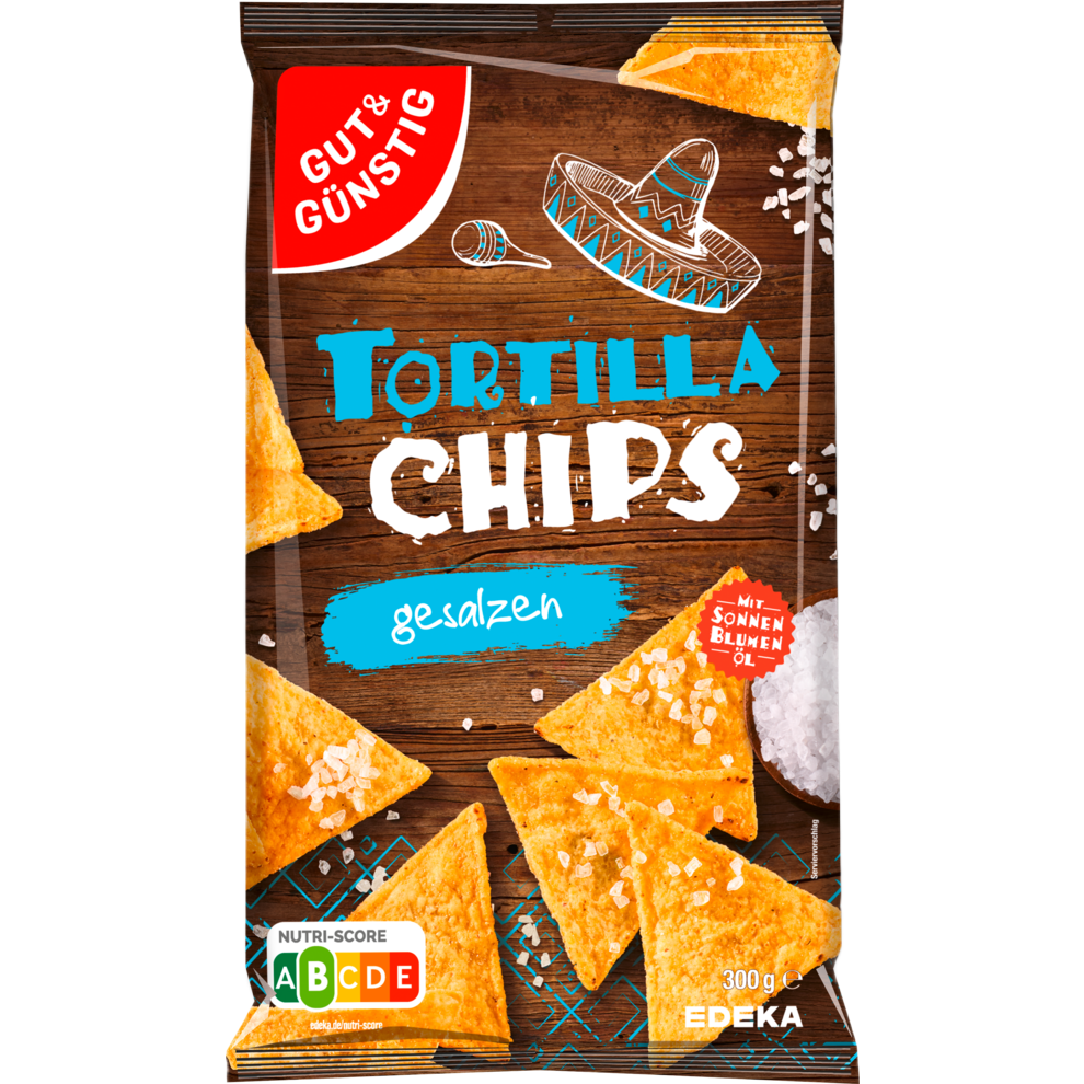 Gut & Günstig Tortilla Chips gesalzen 300G