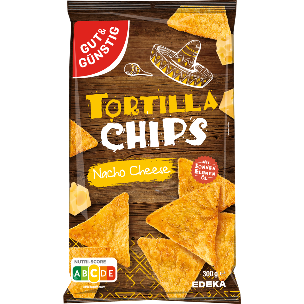 Gut & Günstig Tortilla Chips Nacho Cheese 300G