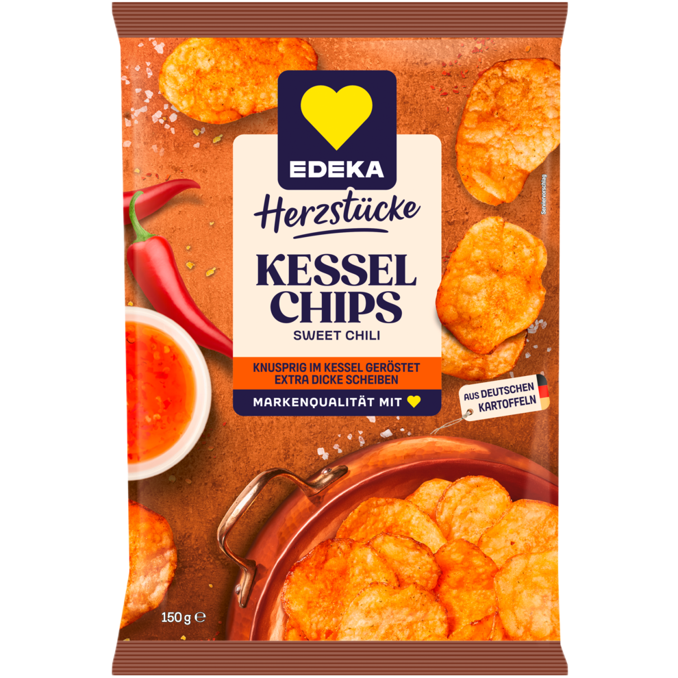 EDEKA Herzstücke Kessel Chips Sweet Chili 150G
