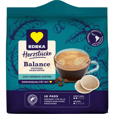 EDEKA Herzstücke Kaffeepads Balance - 16 Stück (112 g)