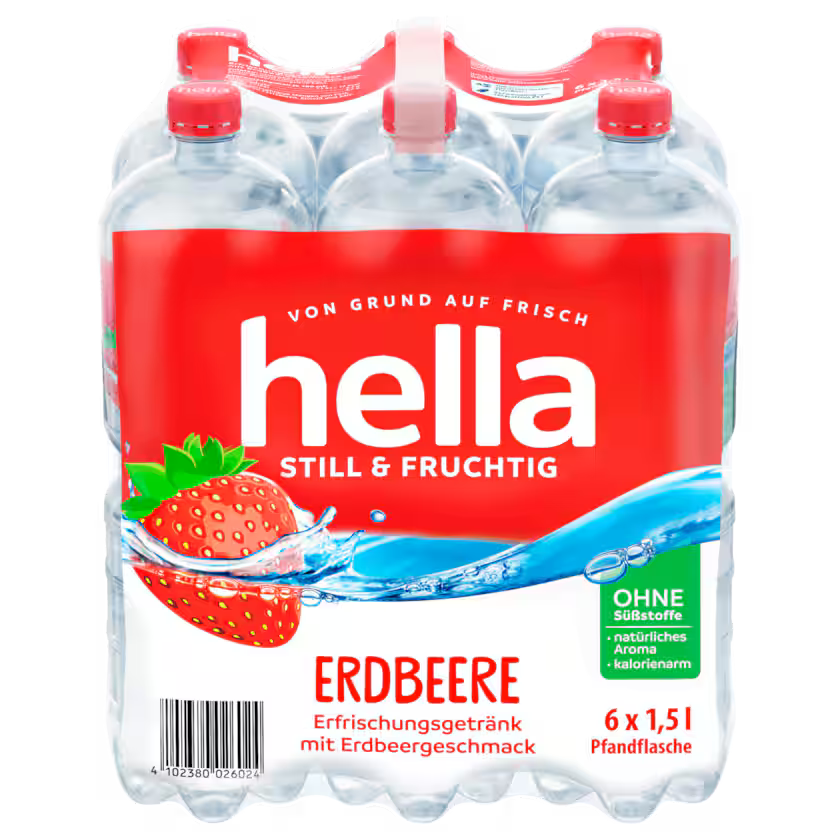 hella Mineralwasser Erdbeere 6 x 1,5 l PET