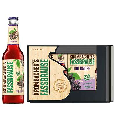 Krombacher Fassbrause Holunder Kasten 4 x 6 x 0,33 l Glas