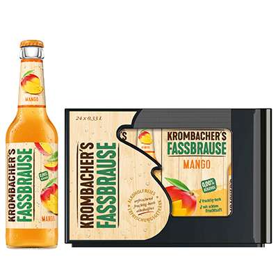 Krombacher Fassbrause Mango Kasten 4 x 6 x 0,33 l Glas